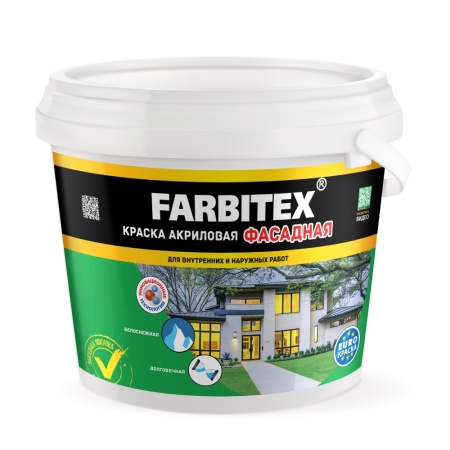 Краска фасадная акриловая “Farbitex”, 25 кг.